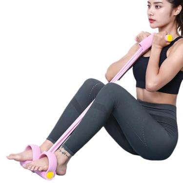 Imagem de Faixa de resistência para extrator de pedal – 6 faixas de fitness no tornozelo com alças, equipamento de ginástica em casa para alongamento, exercitador multifuncional para cintura, pernas, abdômen