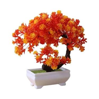 Imagem de Plantas artificiais bonsai árvore simulada vasos de plantas flores fal