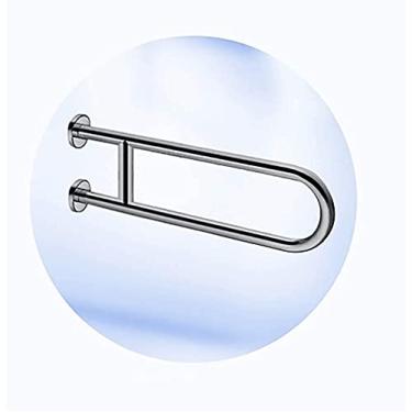 Imagem de Corrimão de barra de apoio, em forma de U para banheiro e banheiros, trilho de suporte de segurança para chuveiros, suporte de parede antiderrapante para deficientes e vasos sanitários/escovado/60C