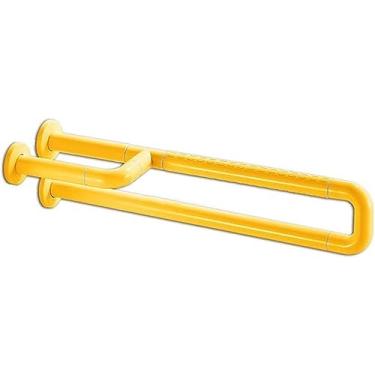 Imagem de Trilho de suporte de banheiro de aço inoxidável escovado corrimão/suporte de toalha reto montado na parede/auxílio de chuveiro e corrimão de suporte de segurança amarelo branco, cor amarela (uma cor