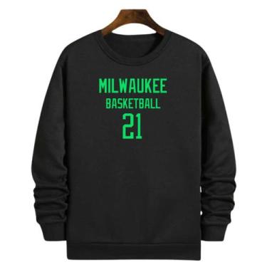 Imagem de Blusa Moletom Gola Basquete Milwaukee Basketball número 21 - Loja Clic