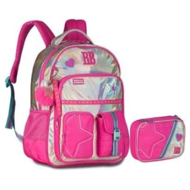 Imagem de Kit Mochila e Estojo RB Holográfico Original-Feminino