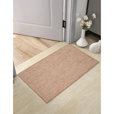 Imagem de Tapete de porta interno 61 cm x 91 cm - tapete de entrada sem vincos, tapete de porta frontal de baixo perfil para entrada interna, suporte de borracha antiderrapante para entrada, fácil de limpar e