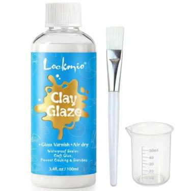 Imagem de Esmalte de argila seca ao ar de 100 ml, verniz de argila seca ao ar, selante protetor para evitar rachaduras e arranhões enquanto fornece um efeito de esmalte brilhante - para cerâmica, madeira