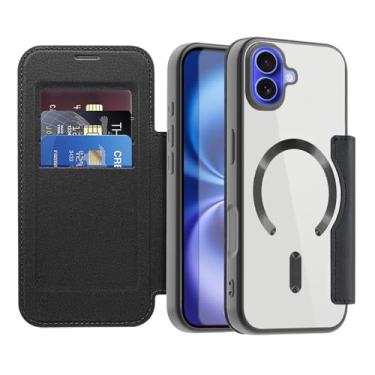 Imagem de Asuwish Capa de telefone para iPhone 16 Plus 17.0 cm capa carteira magnética com protetor de tela de vidro temperado flip porta-cartão de crédito bloqueio RFID acessórios para celular i Phone16 16+