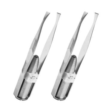 Imagem de Pinça De Remoção De Pelos De Sobrancelha Em Aço Inoxidável Com Design 