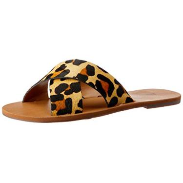 Imagem de Sandália Rasteira Anacapri Tiras Cruzadas Feminino, Amarelo (Animal Print), 35