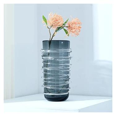 Imagem de KEG801302 Vasos para flores moderno, simples e criativo, vidro transparente, decoração de vaso de mesa, decoração de armário de varanda de sala de estar, vaso de flores secas vaso decorativo para casa