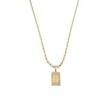 Imagem de Cordão 50Cm Masculino Feminino Pingente Letra O Banhado Ouro