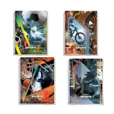 Imagem de Kit 5 Caderno Universitário Espiral Capa Dura Masculino 10 Matéria - C