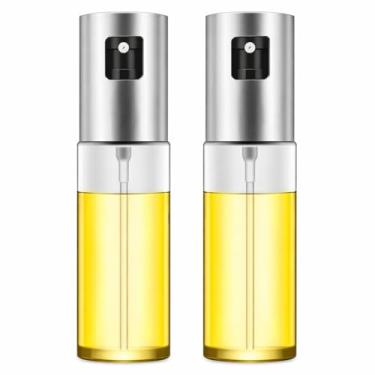 Imagem de Kit 2 Borrifadores Spray para Azeite e Óleo, 100ml, Pulverizador com Bico Antigotejamento, Livre de BPA, Aço Inoxidável
