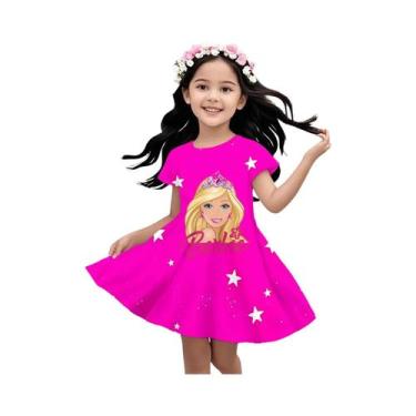 Imagem de Vestido Infantil De Verão Com Estampa De Desenho Animado Barbie, Casua