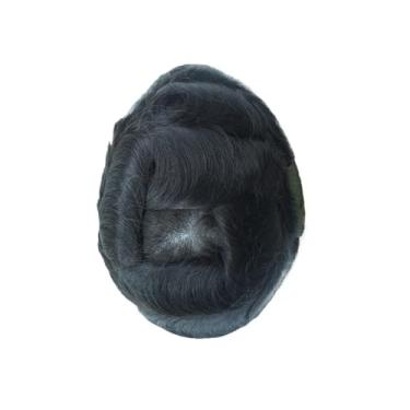 Imagem de Aplique de testa Renda Top Polyskin Perímetro Homens Prótese Capilar Peruca de Cabelo Humano para(7x9)