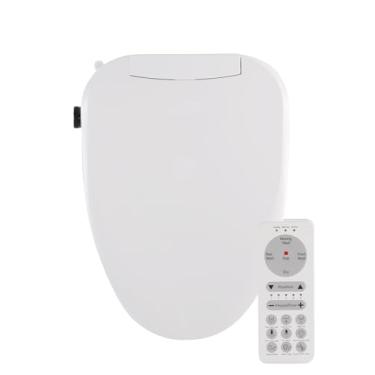 Imagem de Assento sanitário bidê, assento de vaso sanitário inteligente com controle remoto, assento aquecido elétrico, lavagem com água quente, secador de ar quente e vários modos de pulverização para mulheres