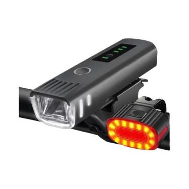Imagem de Conjunto De Luzes LED Para Bicicleta Recarregáveis Por USB 1000LM Com 