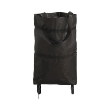 Imagem de Carrinho De Compras Portátil Dobrável Para Empilhamento, Carrinho De S