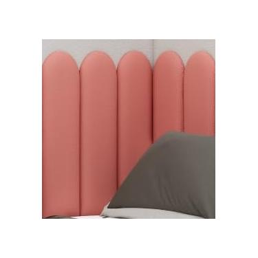 Imagem de Cabeceiras nuvem 60x20 auto colante cama Box Casal Queem King(ROSA GOIABA,KIT 8 PEÇAS)