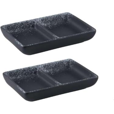 Imagem de Conjunto de tigelas de cerâmica para sobremesa, tigelas de imersão de cerâmica, pratos quadrados para molho, tigelas de molho, tigelas de molho pequenas de 10 cm, para molho de tomate, soja, vinagre