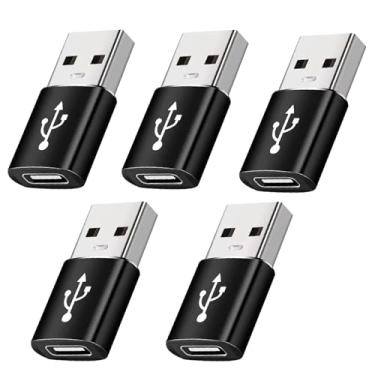 Imagem de Adaptador USB C fêmea para USB macho pacote com 5, conversor de cabo carregador tipo C para USB A, compatível com Apple Watch iPhone 16 15 14 13 12 Pro Max, AirPods Ultra 8 9 Samsung Galaxy S23 S24