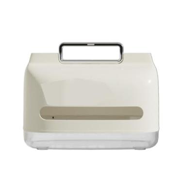 Imagem de Suporte para capa de caixa de tecido Alça portátil Janela transparente Grande capacidade Decoração de casa elegante Suporte dispensador de caixa de tecido Organizador para