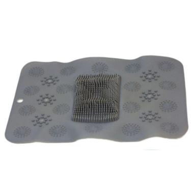 Imagem de Tapete Silicone Redondo Antiderrapante Massageador Limpeza Pés Banho De Box Cor:cinza Quadrado