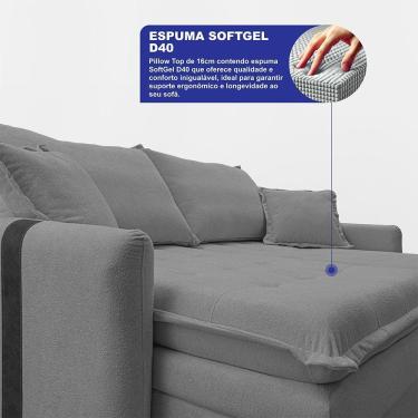 Imagem de Sofá Sem Caixa Retrátil 1,60m Soft Bonnie Boucle Cama Inbox Cinza Claro