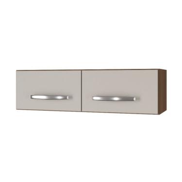 Imagem de Armário Aéreo Geladeira Mara 2 Portas Cor:savana Off White