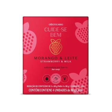 Imagem de Kit Sabonetes em Barra Cuide-se Bem Morango e Leite 4x80g Cada - O Bot