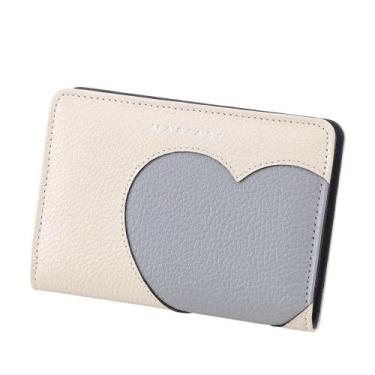 Imagem de Carteira de Couro Mariart 669 - Love, Love & Love, Off white, Azul beb