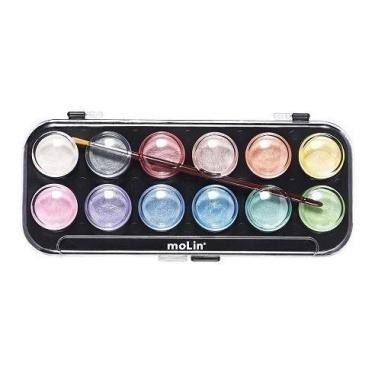 Imagem de Estojo de Aquarela Metálica Tris com 12 Cores e Pincel