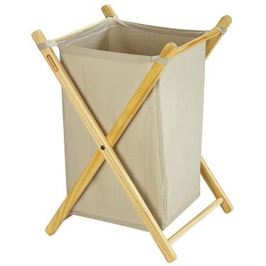 Imagem de Cesto De Roupas Multiuso Tramontina Com Estrutura Em Madeira Maciça E Algodão Bege 42 L 91757250