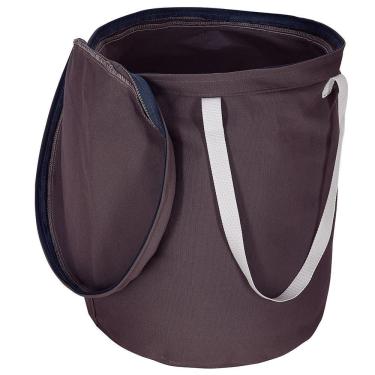 Imagem de Cesto Organizador Tramontina Em Lona Cinza Escuro Com Tampa E Fechamento à Fecho 91751007