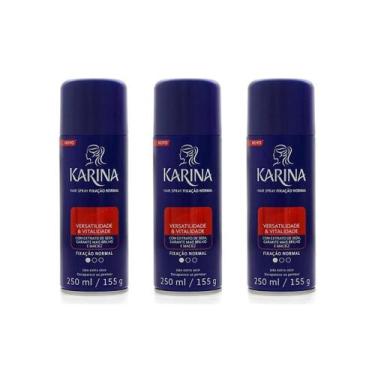 Imagem de Hair Spray Fixador Karina Normal 250Ml - Kit Com 3Un