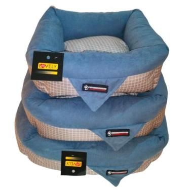 Imagem de Caminha Pet 40x40 Antiestresse Lavável Cães Lovely Vibe cor:azul marin