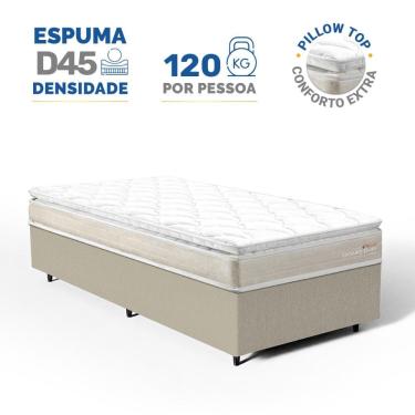 Imagem de Cama Box com Colchão de Espuma D45 Pillow Top Ortopédico Domo Solteiro 88cm