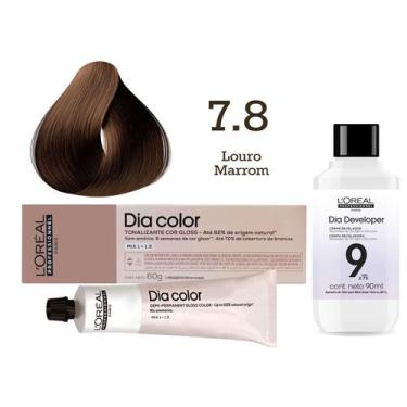 Imagem de Tonalizante Dia Color 7.8 Louro Marrom + Emulsão Reveladora 9v  L'Oréa