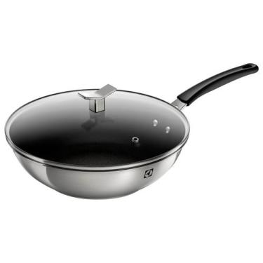Imagem de Panela Wok Electrolux Inox com Tampa Antiaderente Design Preta 28cm, I