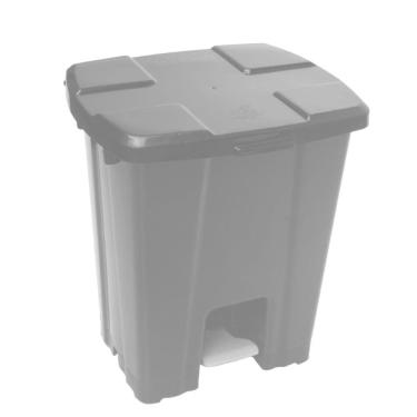 Imagem de Lixeira Plástico Quadrado com Pedal de 30 Litros Cinza P30c Jsn Cesto Plástico Quadrado com Peda