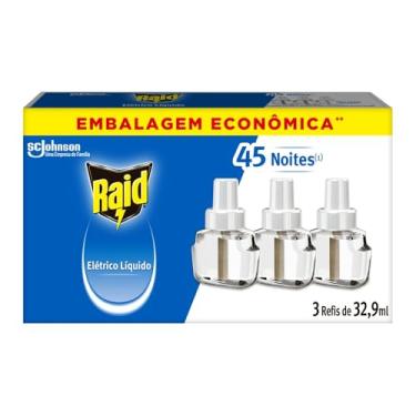 Imagem de Raid Repelente Eletrico Líquido Refil, Até 45 Noites de Proteção, 3 unidades de 32,9ml