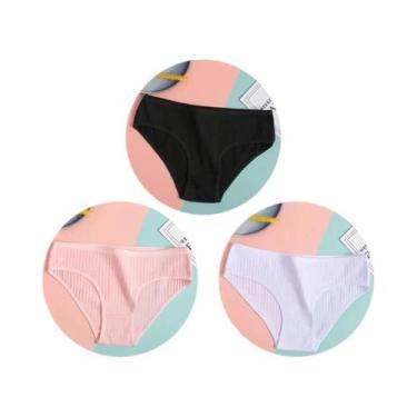 Imagem de Conjunto De 3 Calcinhas De Algodão De Cintura Baixa Para Mulheres, Rou