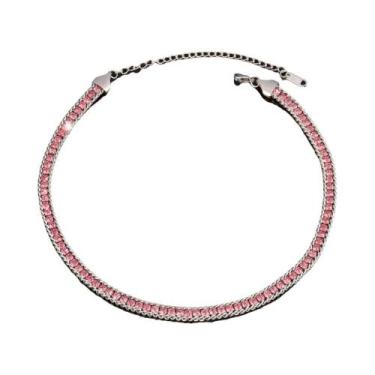Imagem de Colar Feminino De Luxo Em Aço Inoxidável 316L Com Corrente Tennis E Zi