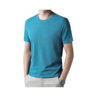 Imagem de 2024 novo waffle masculino em torno do pescoço manga curta camiseta ve