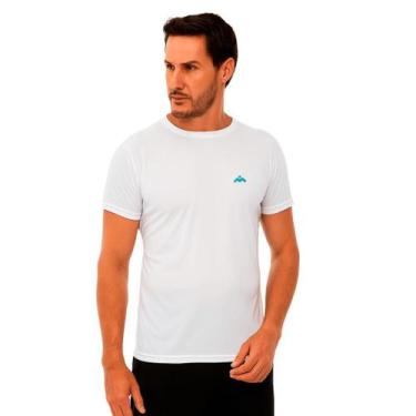 Imagem de Camiseta Masculina Manga Curta Mezul Básica Proteção Solar UV, Branco,