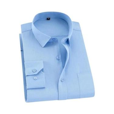 Imagem de Camisa Social Masculina plus Size 8XL 7XL 6XL Manga Longa Branca Prima