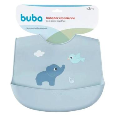 Imagem de Babador de Silicone Buba Com Pega Migalhas Cloudy Elefante
