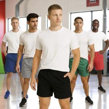 Imagem de KIT 5 Shorts Tactel Bermudas Academia Treino Corrida Masculina TRAININ