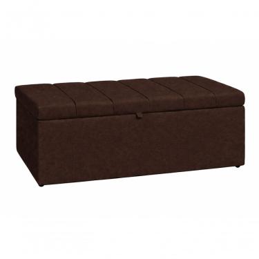 Imagem de Recamier Calçadeira Baú Carla Para Quarto Cama Queen 160 Cm Suede Marrom Do Lar Móveis E Decoração