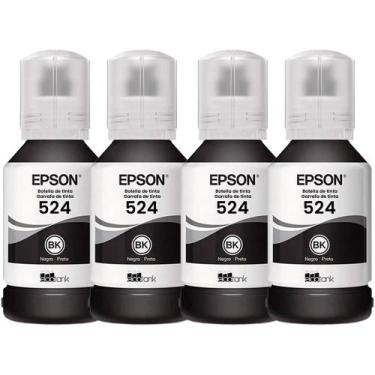 Imagem de Kit 04 Tinta Preto T524 L15150 L15160 T-524 - Ink