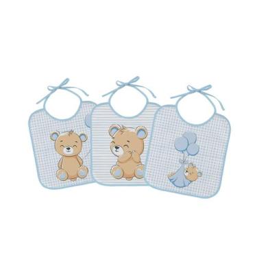 Imagem de Babador para Bebê 3 Unidades 17,5 cm x 22 cm Bercinho, Urso Balões