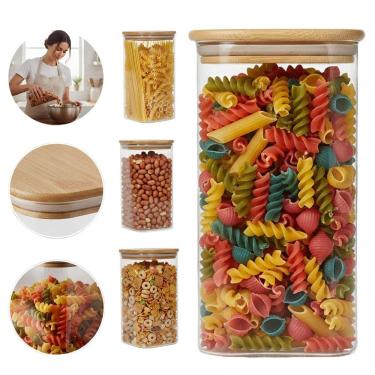 Imagem de Pote Hermético P/ Mantimentos Quadrado Borossilicato 1350ml